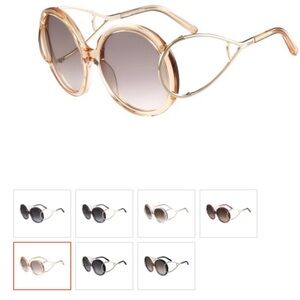Chloe Gold Frame Sunglasses with Brown Lenses